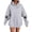 Light Gray, variant on XIAONU Womens Hoodies Halloween Skeleton Print Drawstring Hoodie With Kangaroo Pocket Baggy Long Sleeve Pullover Hooded Sweatshirt