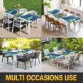 thumbnail image 5 of Merry Christmas Table Cloths for 3 Foot Rectangle Tables, Xmas Pine Trees Snowflakes Moon Winter Blue Patio Waterproof Elastic Fitted Tablecloths, Washable Rectangular Table Cover for Camping, 5 of 8