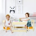 thumbnail image 7 of Kinbor Toddler Table and Chair Set, 3 in 1 Kids Activity Table with Double Side Detachable Tabletop, Wood Activity Table, Orange, 7 of 7