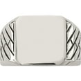 thumbnail image 4 of Stainless Steel Polished With Black Enamel Signet Ring (Size 10) Made In China sr652-10, 4 of 5