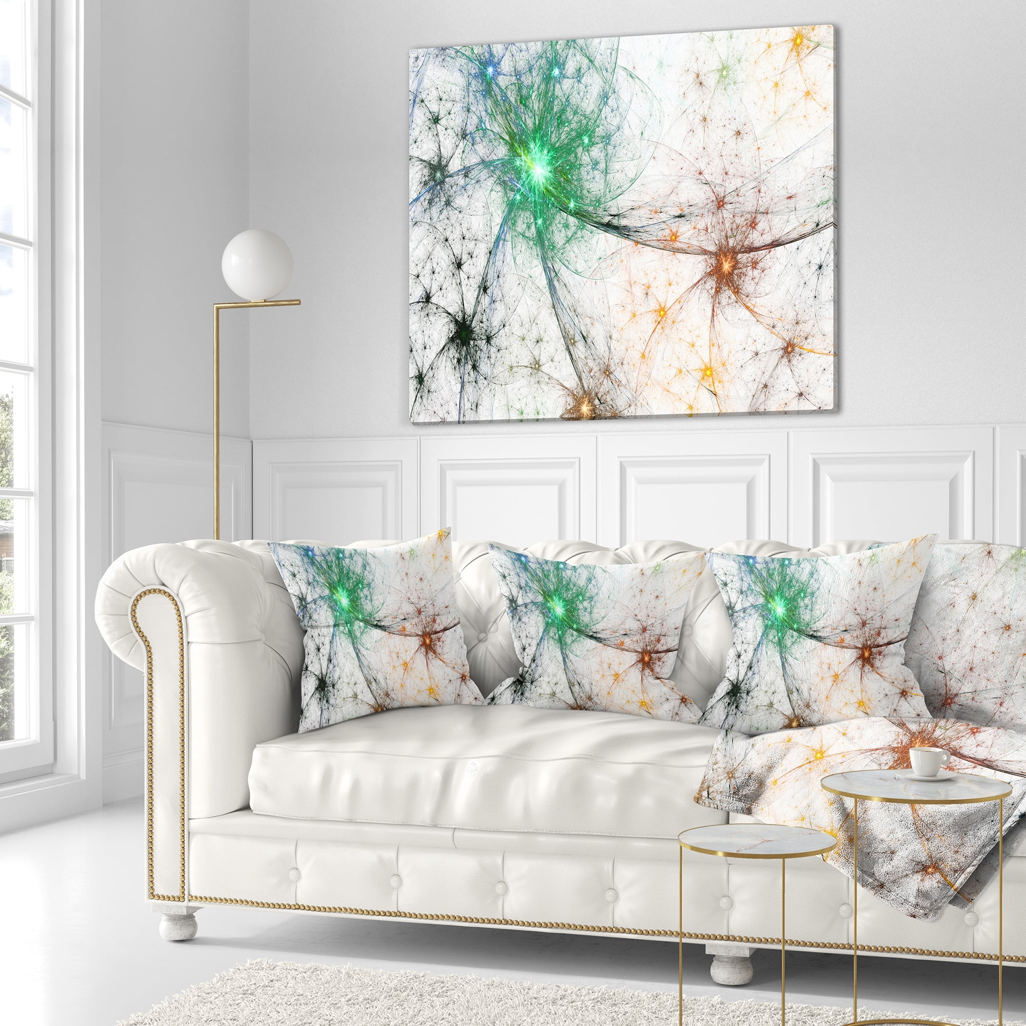 Designart Abstract Colorful Fireworks - Abstract Throw Pillow - 18x18