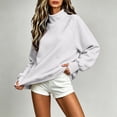 thumbnail image 4 of BUIGTTKLOP Mock Neck Sweatshirt Women 2026 Fall Fashion Oversized Turtleneck Pullover Long Sleeve Casual Sweatshirts with Thumb Hole, 4 of 8