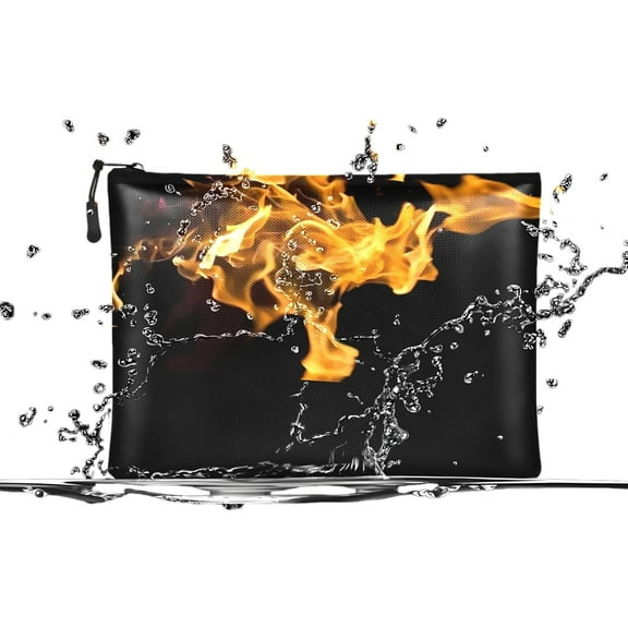 Fireproof Waterproof Document Bag:Fireproof Document Bag, 2025 New Large Capacity Money Bag with Zipper, Important Document Storage Fire Safe for Cash, Fireproof Document Organizer(9.44x13in)