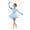 00-Light Blue144, variant on Lullu Girls Ballet Dance Dress Long Sleeve Stretch Leotard Tutu Dress, Sizes 3-16