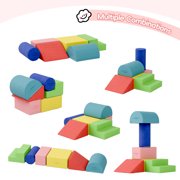 Reasea Soft Foam Climber 6-Piece Sets, Kids Soft Play for Climbing, Sliding and Crawling, Foam Blocks for Babies, Toddlers