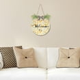 thumbnail image 6 of SKYSONIC Yellow Pineapple Leaf Welcome Sign Front Door Decor Round Door Hanging Sign Porch Decorations for Farmhouse Summer Holiday Fall Halloween Christmas - 12x12 inch, 6 of 7