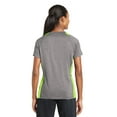 thumbnail image 2 of Sport-Tek Ladies Heather Colorblock Contender Neck Tee-L (Vintage Heather/ Lime Shock), 2 of 6
