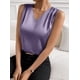 thumbnail image 5 of Xuyuer Women's Casual Fashion Solid Color V-Neck Satin Top, Chic Short Sleeve Blouse for Dinner Dates, Cocktail Parties and Spring Summer Evening Wear, 5 of 7