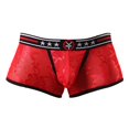 thumbnail image 1 of Pantalones cortos transparentes con bordado de encaje para hombre, calzoncillos bóxer de tiro bajo, ropa interior para discoteca SG Sunnimix Ropa interior sexy, 1 of 8