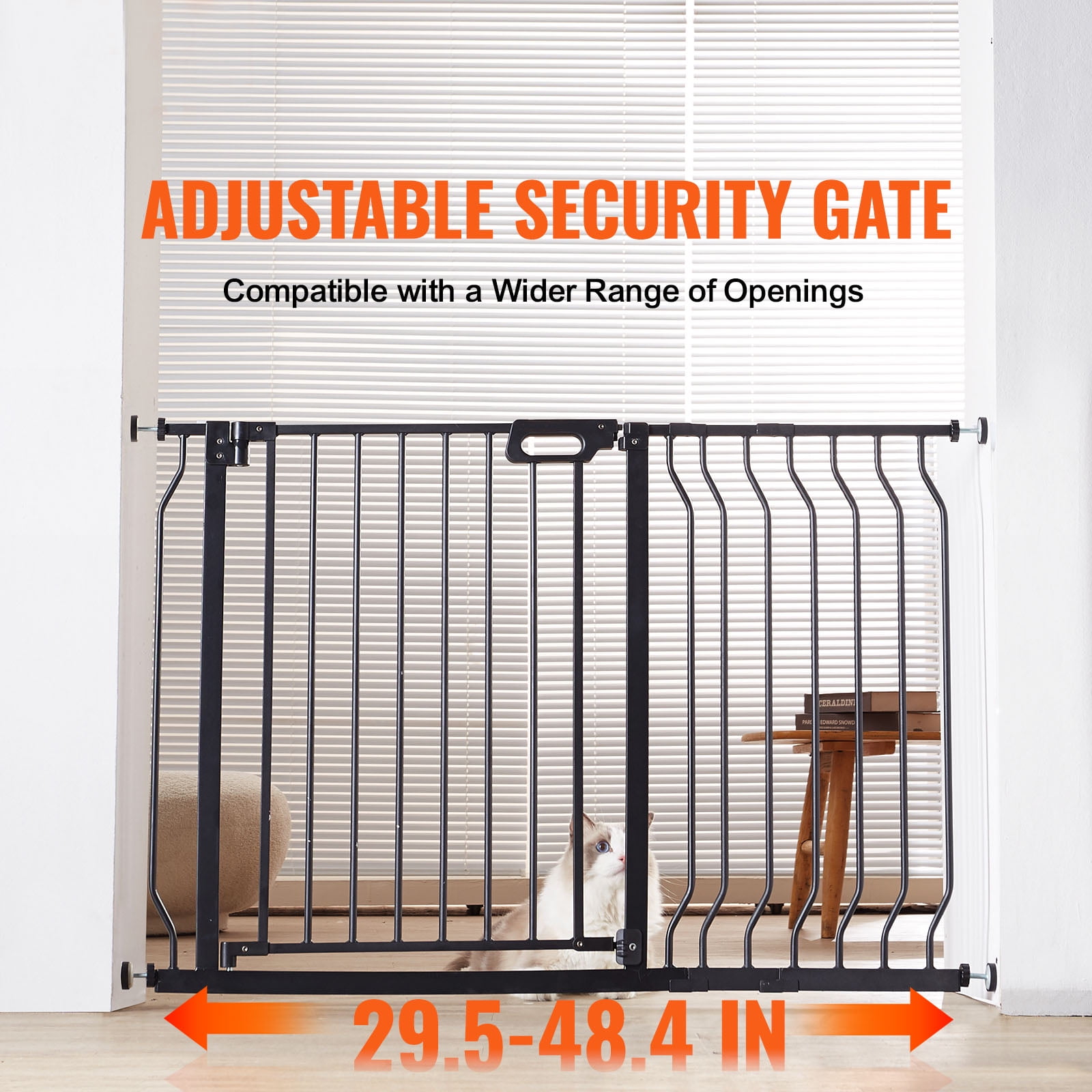 KFFKFF Baby Gate Safety Stair Gate Dog Bar Doorway 29.5"-48.4" Width 30" Height