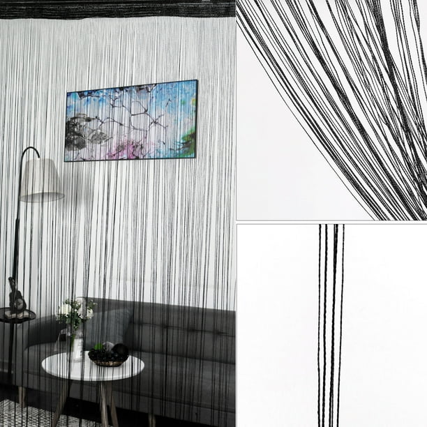 Home Solid Rod Pocket String Curtains Panel Drapes For Window Door