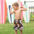 thumbnail image 4 of FORMRS Boys Swim Trunks Quick Dry Mesh Liner Boardshorts Sizes XS-XL, Black Plaid Floral, 4 of 7