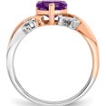 thumbnail image 2 of 14K White/Rose Gold Two-Tone Heart Amethyst And Diamond Ringsize 7 (Width 2.2 To 4) - Jbsp, 2 of 5