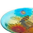 thumbnail image 3 of Alpine Corporation - Glass Stake Bird Bath with Flowers and Bee, Floral Décor for Lawn & Garden, 25’’ Tall (Multicolor), 3 of 11