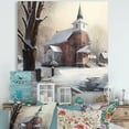 thumbnail image 2 of Designart Church In Country During Winter II Canvas Wall Art, 2 of 5
