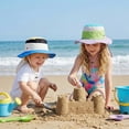 thumbnail image 6 of FAWUUDO Boys Girls Bucket Hat Cotton Color Block Breathable Sun Hat for Toddler Kids Outdoor Camping Travel, 6 of 7