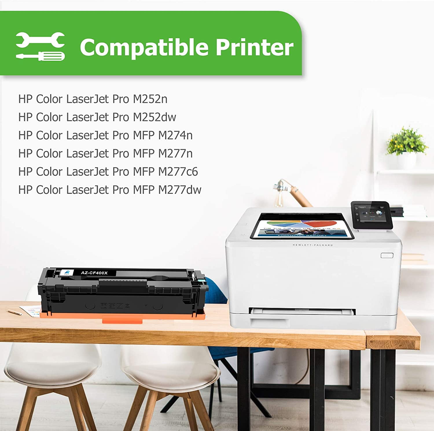 A AZTECH 4-Pack Compatible Toner Cartridge for HP 201X 201A CF400X CF400A Work with HP Color Laserjet Pro MFP M277c6 M277 M252 Printer Ink (Black,Cyan,Yellow,Magenta) - Walmart.com
