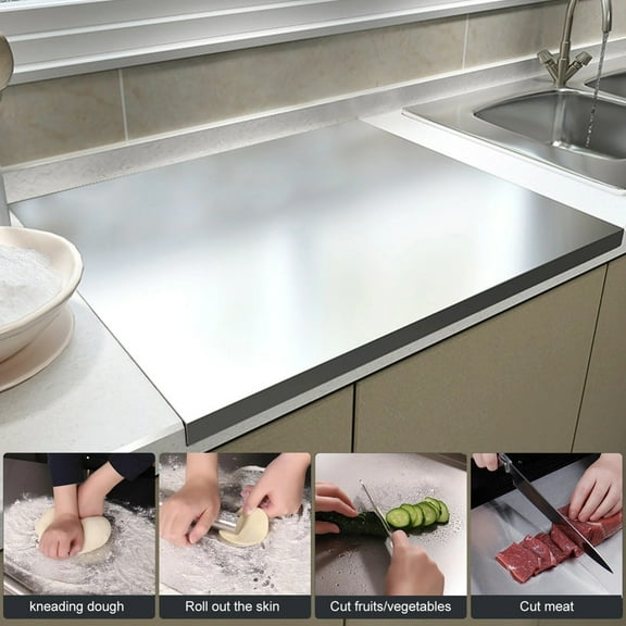 Stainless Steel Cutting Boards for Kitchen, Kneading Cutting Board Mats, Metal Cutting Board for Meat, Fruits, Vegetables, Bread, and Baking Small Cutting Boards, 1 Pcs, 16x12"