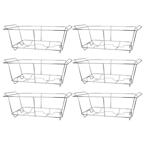 6 Pack Chafing Wire Rack Buffet Stand Chrome Frame for Events, Parties, Wedding, & Birthday Party Catering, Full Size Chafing Stand for Dish Serving Trays, Food Warmer Catering Supplies