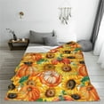 thumbnail image 6 of Throw Blanket for Couch Sofa and Bed, Pumpkins And Sunflowers Super Soft Plush Throw Blanket, Fuzzy Cuteness Comfy Warm Washable Flannel Blanket & Throws for All Season 50"x40", 6 of 7