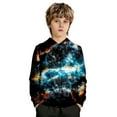 thumbnail image 2 of Hoodies for Girls Galaxy Print Pullover Hoodie Top Casual Fall Winter Girls Hoodies Size 3-4Y, 2 of 5