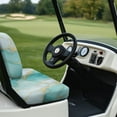 thumbnail image 4 of Psesaysky Golf Cart Seat Covers Universal Fit for Club Car Precedent Ordinary Seat Cushion, Cyan Golden Mable Print Fashion Golf Cart Decorations Soft and Comfortable, Breathable & Easy to Clean, 4 of 8