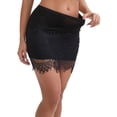 thumbnail image 4 of INSPIRE CHIC Mother's Day Women's Slips Anti-Static Lace Half  Above Knee Solid Underskirt M Black, 4 of 6