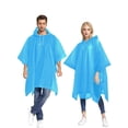thumbnail image 2 of WWV Waterproof Adult Rain Ponchos Waterproof Thickened Cloak Raincoat Portable Adult Poncho for Outdoor Hiking Cycling Non Disposable Reusable Blue, 2 of 8