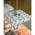 thumbnail image 2 of Hokiten Outdoor Tablecloths with Umbrella Hole & Zipper, Summer Starfish 60x60 Inch Square Tablecloths, Swimming Circle Flip Flops Artwork Waterproof Table Cloth, Patio/Pool/Picnic Table Covers, 2 of 7