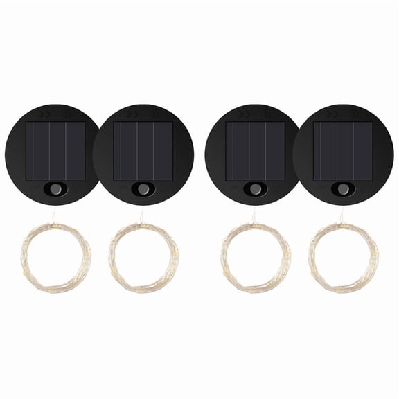 4Pcs Solar Light Replacement Top LED Solar Panel Lantern Lid for Outdoor Hanging Lanterns IP65 Waterproof
