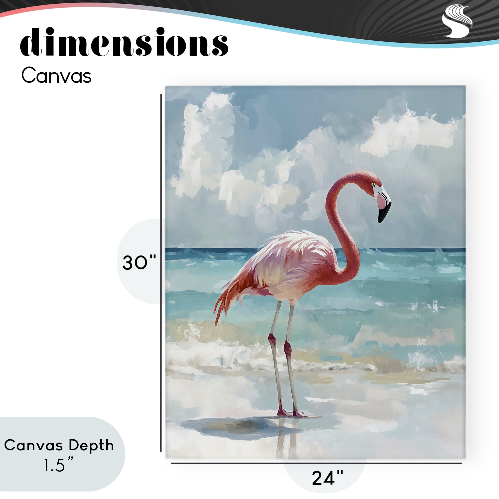Stupell Industries Flamingo At Shore Canvas Wall Art, design by The Prints Vibe