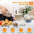 thumbnail image 4 of Botella de Vidrio para Leche, 4pcs Botella de Vidrio1L, Botellas de Vidrio con Tapa (4 Tapas, 2 Tap&oacute;n de Paja), Cepillo de Limpieza,Botella Vidrio Antideslizante Y Reutilizable, para Jugo,, 4 of 6