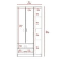 thumbnail image 3 of Atlin Designs Three-Door Modern Engineered Wood Bedroom Armoire in Walnut Gray, 3 of 11