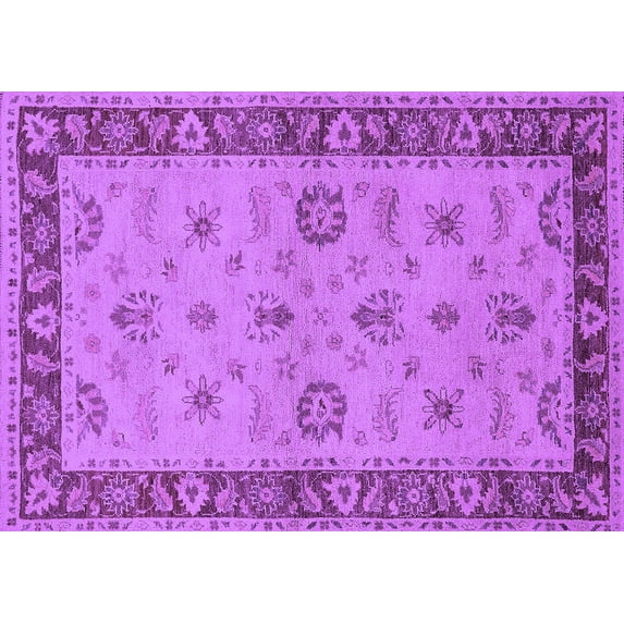 Ahgly Company Indoor Rectangle Oriental Purple Traditional Area Rugs, 6' x 9'