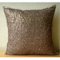 thumbnail image 3 of The HomeCentric Brown Throw Pillow Cover Contemporary Solid Pillowcase Pack of 2 12x12 inch (30x30 cm) Cushion Cover Art Silk Square Pillowcase Sequins Beaded Dotted Pillow Circles - Metallic Magic, 3 of 6