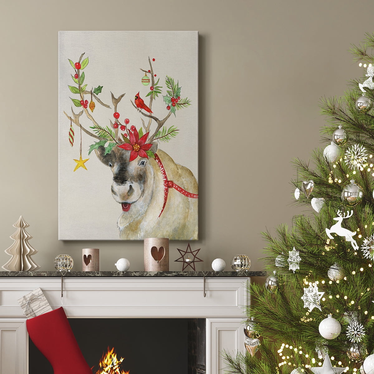 Playful Reindeer II- Gallery Wrapped Canvas