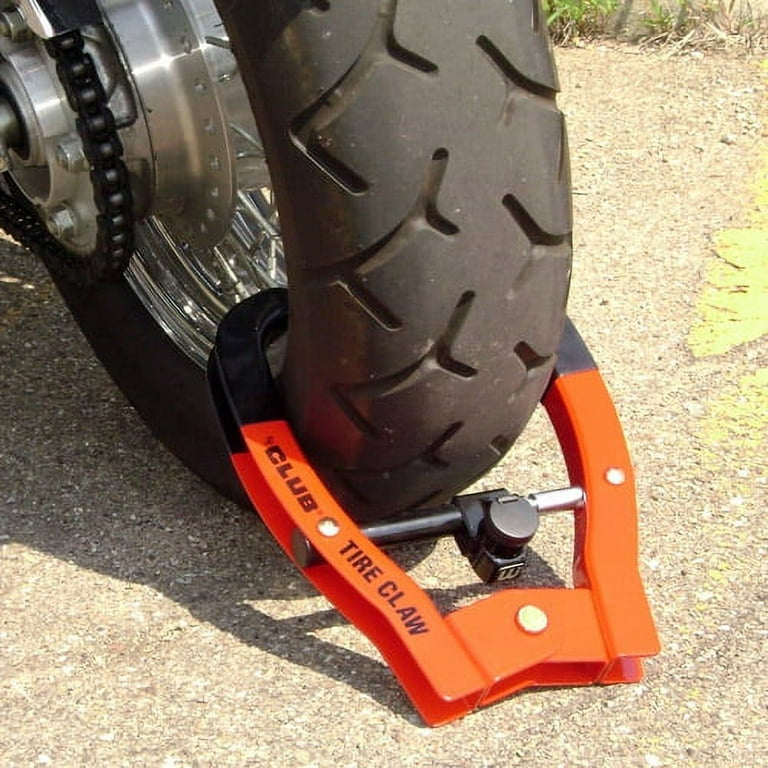 The Club Tire Claw Motorcycles and Scooter Anti-Theft Device, Red