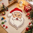 thumbnail image 6 of Santa Claus Shape Bath Rug, Shaggy Soft and Absorbent Bath Rug, Non-Slip Thick Plush Machine Washable Dry Bath Mats for Bathroom, Living Room, Tub and Shower Home Decor, 31.49 x 19.68 Inch, 6 of 7