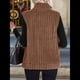thumbnail image 5 of Chaleco Acolchado Sin Mangas para Mujer, Chaqueta con Cremallera, Abrigo de Moda para Otoño y . Color Café L, 5 of 6