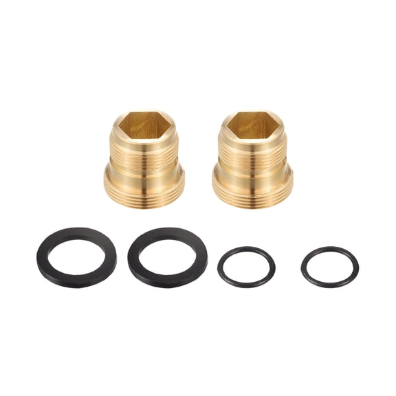 Uxcell Faucet Adapter, M18.2mmx5mm Male Thread to M22mmx5mm Male Thread Brass Tap Aerator Connector, 2Pack