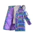 thumbnail image 3 of Elabch Girls Puffer Jacket Metallic Shine Hooded Puffer Jacket Winter Cotton Lined Zip Thick Warm Quilted Puffer Jackets for Kids, Sizes 5-13Y, 3 of 4