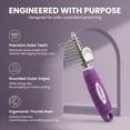 thumbnail image 2 of Poodle Pet Dog Dematting Comb Hair Tool with Stainless Steel Safety Blades, Purple, 2 of 9