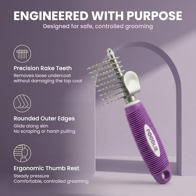 Poodle Pet Dematting Comb with Stainless Steel Blades photo 2