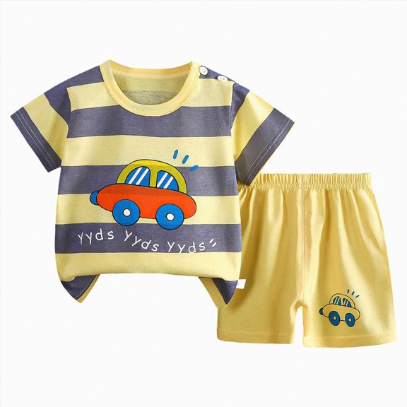 Gibobby Toddler Outfits for Boys Toddler Boys Outfit Set Short Sleeve Soft Casual Kids 3 6 12 18 24 Months 3-5T Summer Clothes Cotton T Shirts and Elastic Shorts(12-18 Months,Grey)