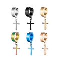 thumbnail image 5 of Pendientes de cruz de estudiante masculino personalizados de acero de titanio simples a la moda, pendientes de botón, juego de botones de cruz, 5 of 5