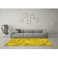 thumbnail image 3 of Ahgly Company Machine Washable Indoor Rectangle Patchwork Yellow Transitional Area Rugs, 7' x 9', 3 of 4
