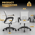 thumbnail image 2 of Magshion Mesh Office Chair Desk Chair, Mid Back Ergonomic Adjustable Height Rolling Swivel Computer Chair with Lumbar Support, White, 2 of 14