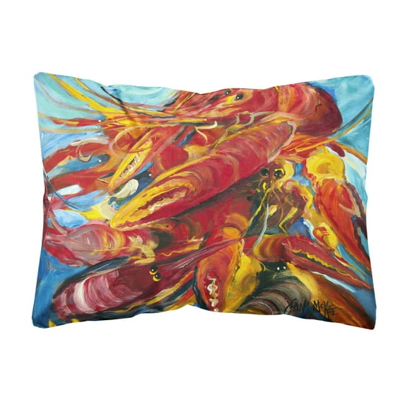 Carolines Treasures JMK1117PW1216 Crawfish Canvas Fabric Decorative Pillow  12H x16W multicolor