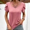 thumbnail image 4 of Scyoekwg Womens Summer Fashion Women's Shirts Casual Shirt Ladies Blouses Dressy Casual Short Sleeve Tops Womens Summer Fashion Loose Comfy Clothes, 4 of 8