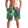 thumbnail image 4 of Dailycode Men's Quick Dry Swim Trunks Beach Shorts Casual Summer Board Shorts with Pockets, Hand Painted Tropical Leaf, 4 of 8